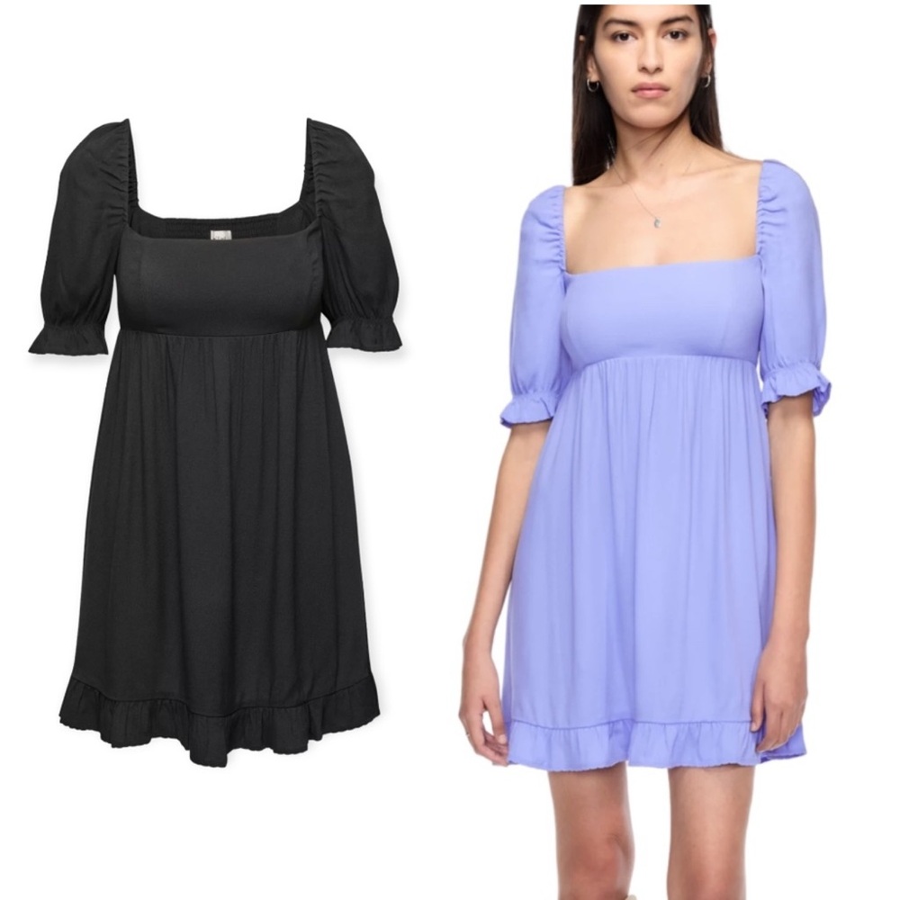 Aritzia Wilfred Black Moorland Smocked Boho Dress Sz Large